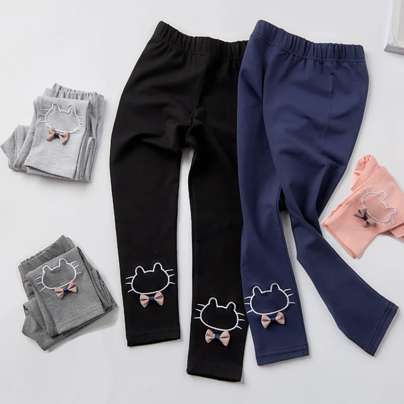 Bear Leader Spring Girls Leggings Cotton Trousers Kids Pants Girls Pants Skinny Print Cartoon Pattern Children Leggings Trousers