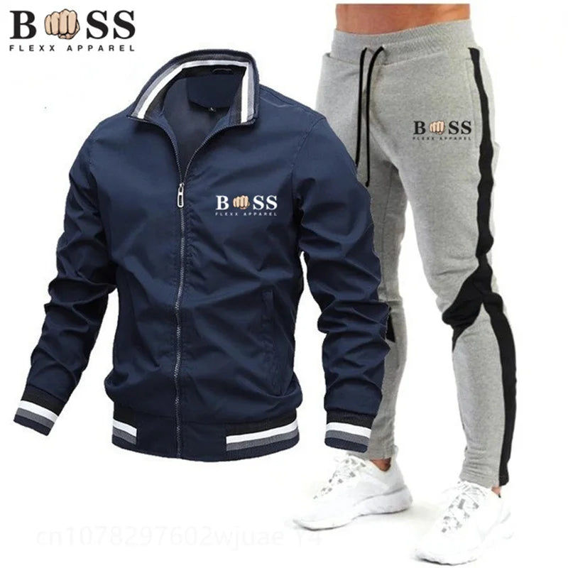 New Mens Tracksuits 2025 Men Sets Sweatshirt+sweatpants Tracksuit Zipper Stand Collar Sports Suit Jogging Fitness Men Clothing