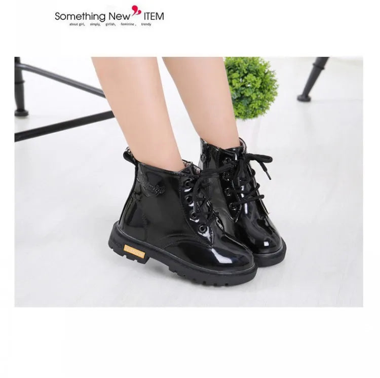 Kids Girls Boys Boots Non-slip Wear-resistant Soft Bottom Children Boys Girls Shoes Handsome Fashion Kids Warm Shoes