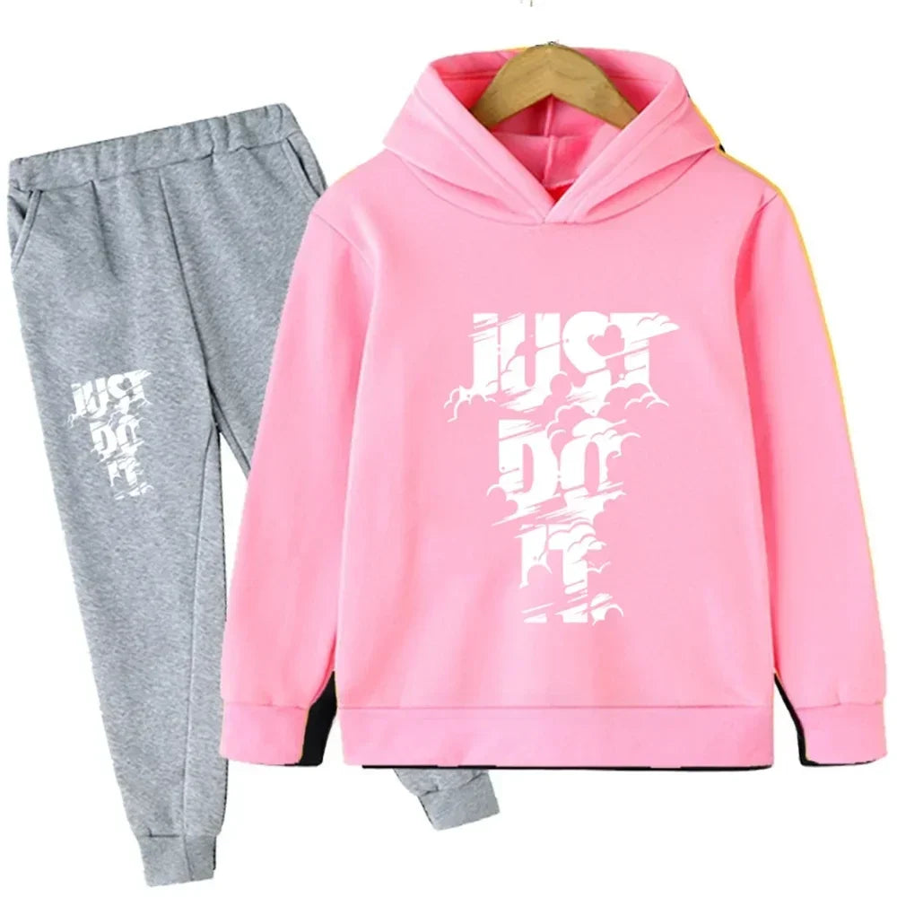 Children's Spring/Autumn Casual Sportswear Boys and Girls Hoodie+Pants 2-piece Set Daily Children's Clothing Set 3-14 Years Old