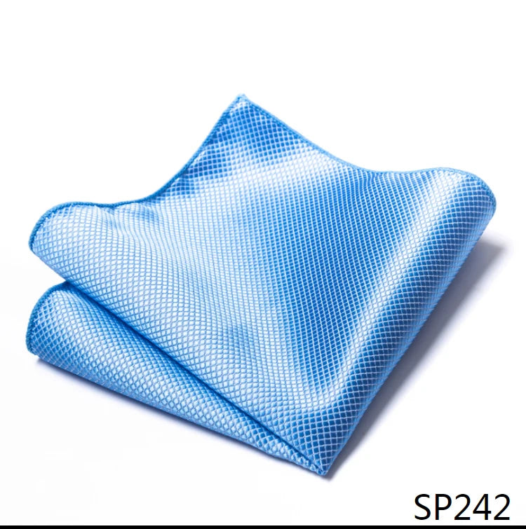 High Grade Brand Silk Kerchief Man Dark Blue Striped April Fool's Day Fit Formal Party Pocket Square Handkerchiefs Suit Hanky