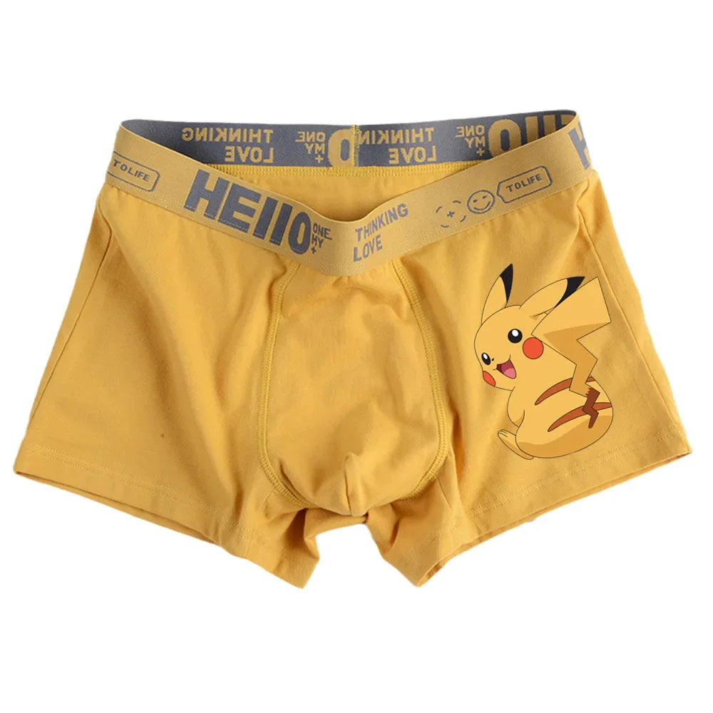 Pokemon Snorlax Charizard Gengar Pikachu Bulbasaur Men's Underpants Anime Antibacterial Boxer Briefs Boys Shorts Pants Gifts