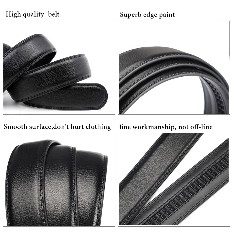 Fashionable Business Men's Belt Authentic Luxury Brand Belt Metal Buckle Belt High Quality Leather Soft Belt Paired with Work Pa