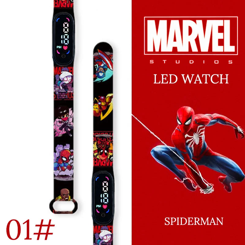 MINISO Spiderman Kid's Watches Men Sport Wristband Bracelet Waterproof Children Digital Watch Boys LED Clock relogio montre