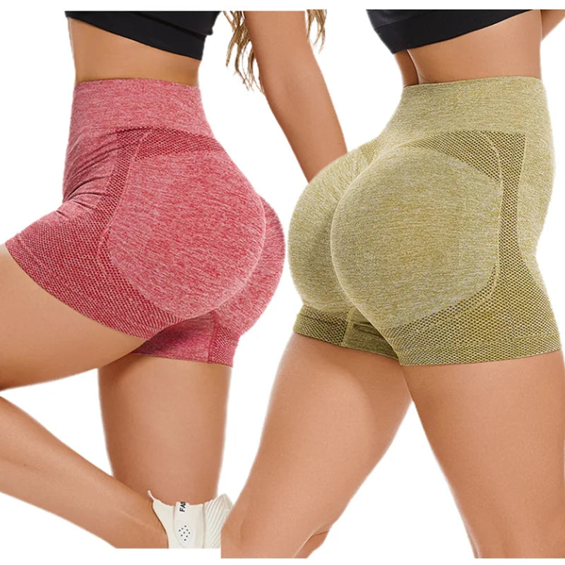 Lady Yoga Shorts High Waist Workout Shorts Fitness Yoga Lift Butt Fitness Women Yoga Gym Running Short Pants Sportswear