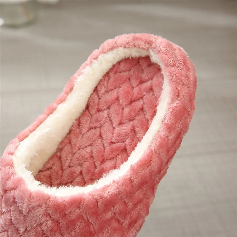 Women Indoor Slippers Plush Warmer Home Female Slipper Autumn Winter House Flat Floor Shoes Home Soft Slient Slides For Bedroom