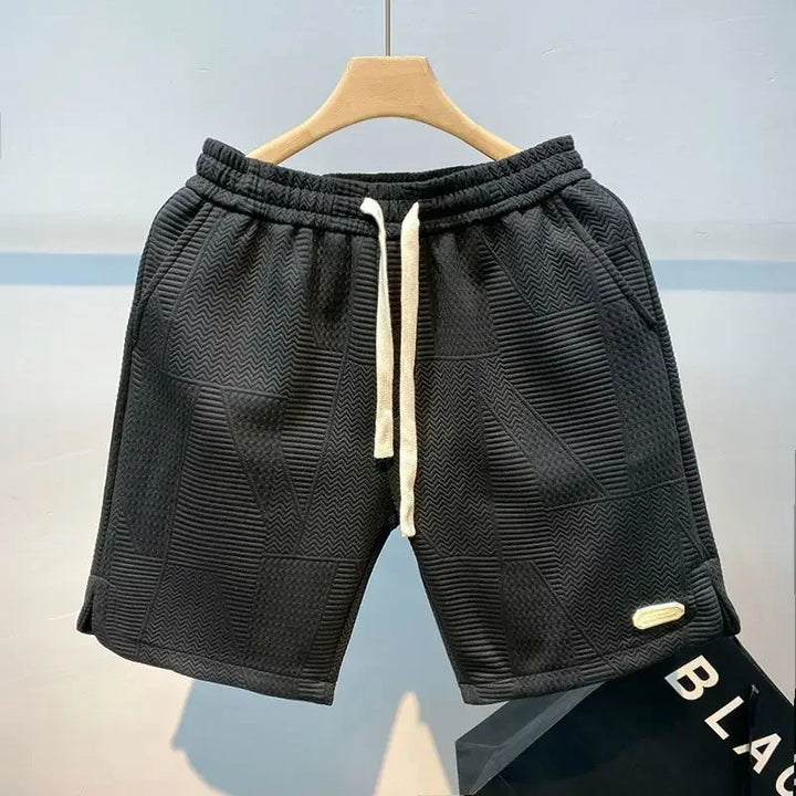 Men's shorts four seasons Running Short for Men Casual Jogging Short Pants Wave Pattern Solid Color Drawstring man Sports Shorts