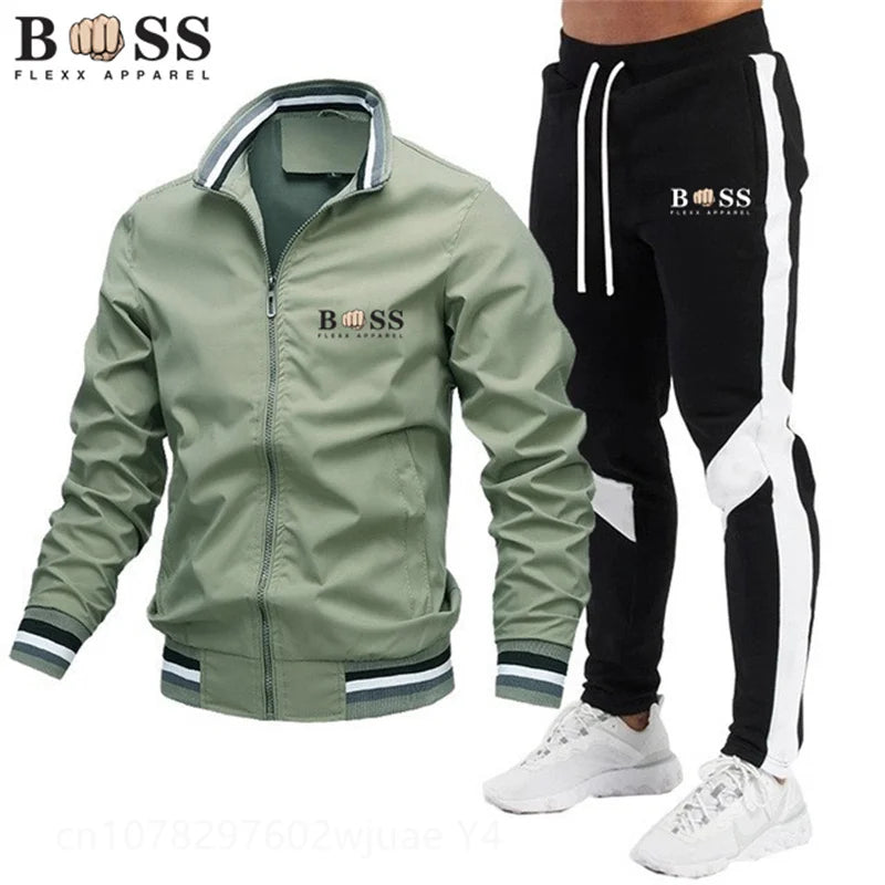 New Mens Tracksuits 2025 Men Sets Sweatshirt+sweatpants Tracksuit Zipper Stand Collar Sports Suit Jogging Fitness Men Clothing