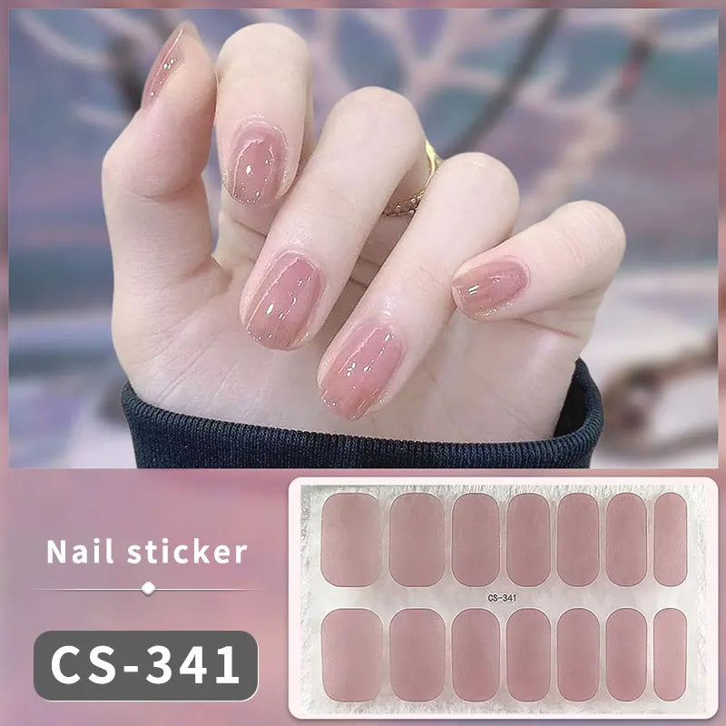 Full Cover Nail Stickers Fashion Nail Polish Nail Decoration Sparkling Glitter Self Adhesive Manicure Designer Nail Art Sticker