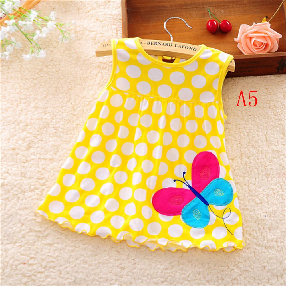 0-24M New borns Cotton Flower Sleeveless Dresses Baby Girls Summer Multi Pattern Clothes Kids Princess Dress for 0-2Y Children