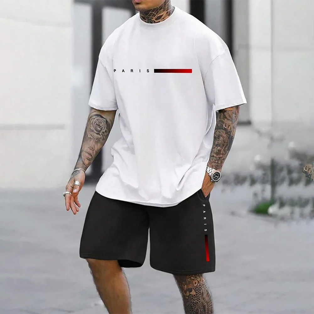 Trendy Summer Casual Also Suitable For Sports Shorts Short Sleeved 2024 New Men S Oversized Loose Quick Drying Summer Suit