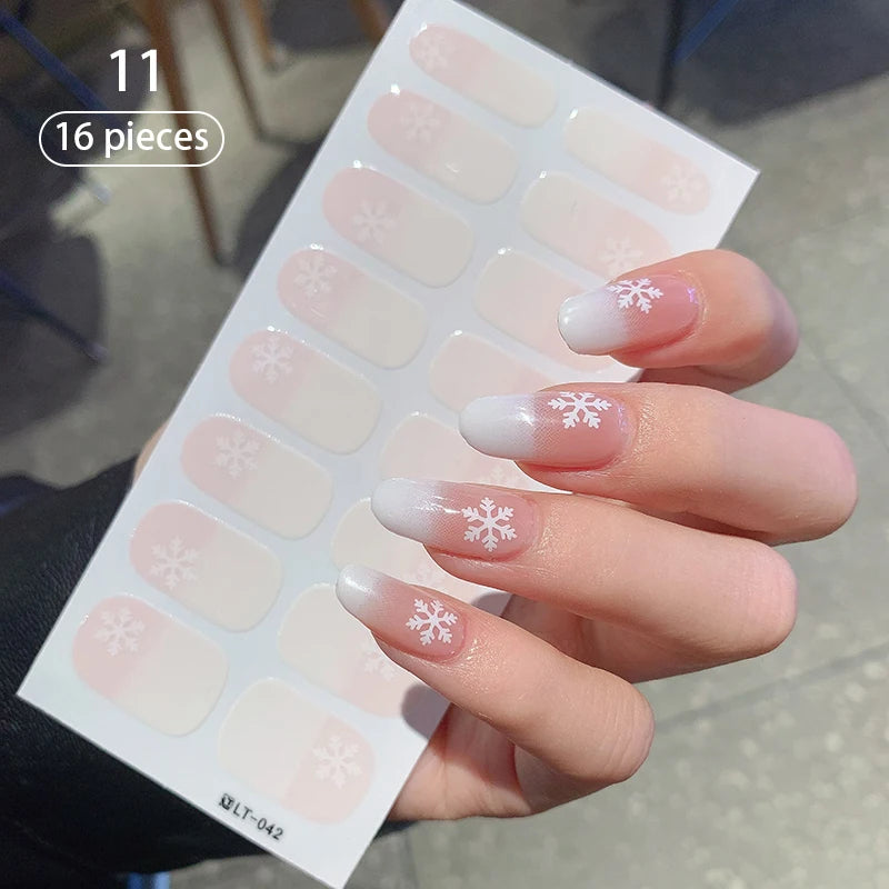 Full Cover Nail Stickers Fashion Nail Polish Nail Decoration Sparkling Glitter Self Adhesive Manicure Designer Nail Art Sticker