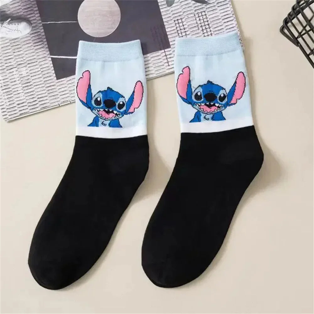 Stitch Disney Anime Lilo & Stitch Cotton Midtube Stockings Socks Cartoon Stitch Dolls Stockings Boys Girls Warm Sleep Socks Gift