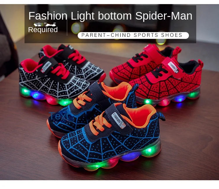 Disney Children's Sneakers Spiderman Boys Casual Shoes Spring Summer New Mesh Breathable Student Shoes Kids Anti-slip Casual Sho