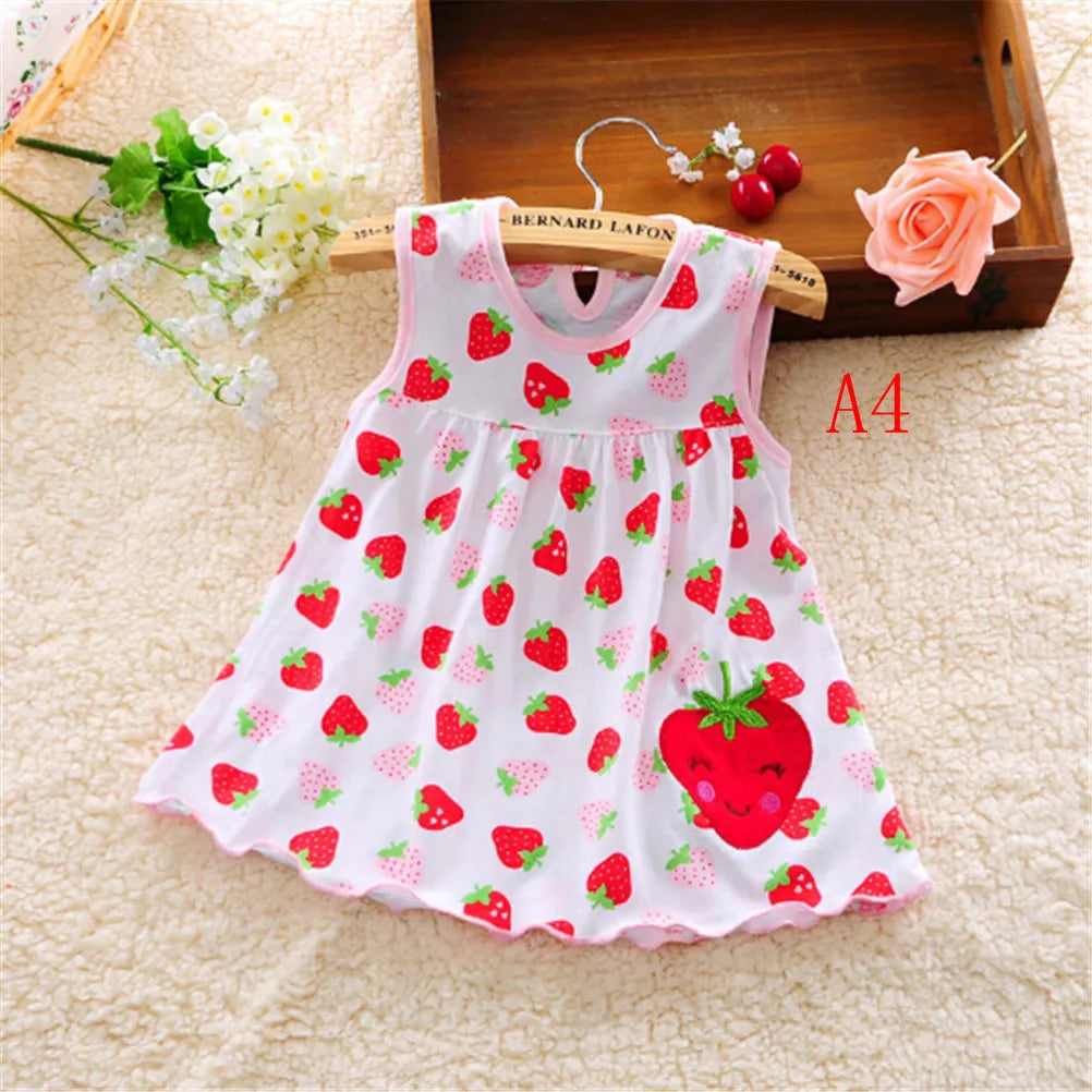 0-24M New borns Cotton Flower Sleeveless Dresses Baby Girls Summer Multi Pattern Clothes Kids Princess Dress for 0-2Y Children