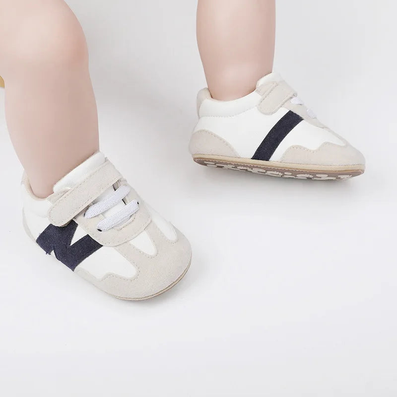 Meckior Newborn Baby Sneakers Letter Patchwork Baby Casual Shoes Anti-slip Hundred Toddler Baby Boys Girls Shoes 0-18 Months