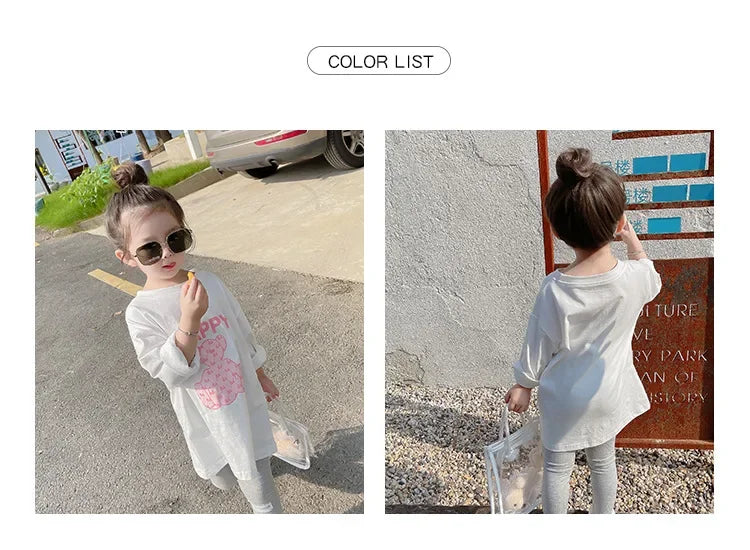 2024 Autumn Children's Fashionable Sports Set Baby Girl Sweater + Leggings Two-piece Sets Girl Toddler Cartoon Alphabet Clothing