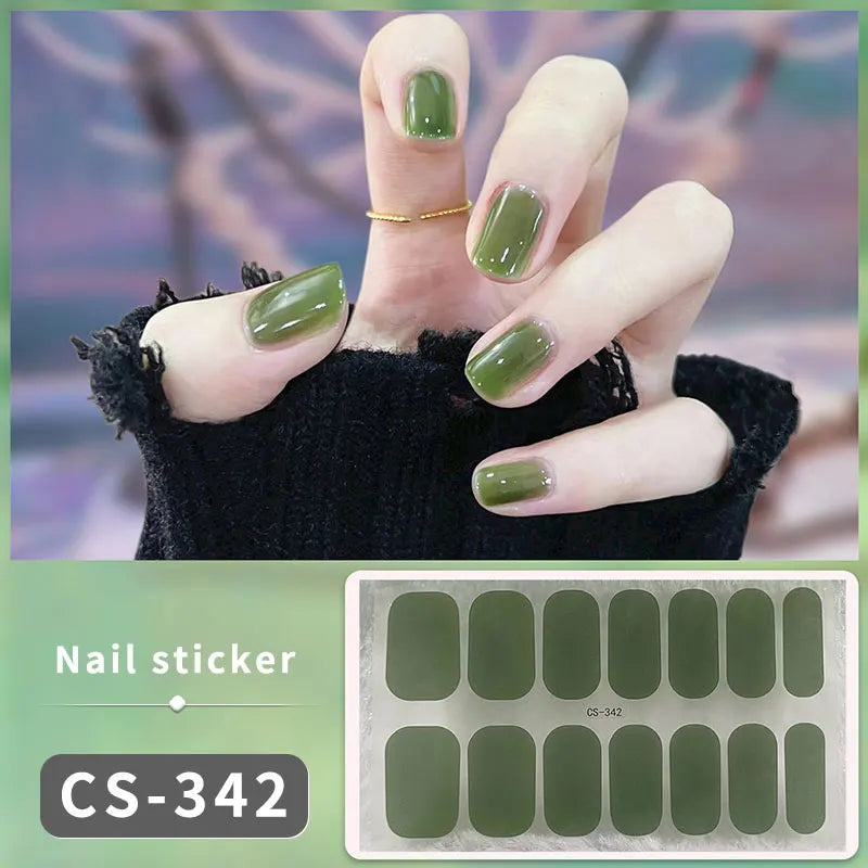 Full Cover Nail Stickers Fashion Nail Polish Nail Decoration Sparkling Glitter Self Adhesive Manicure Designer Nail Art Sticker