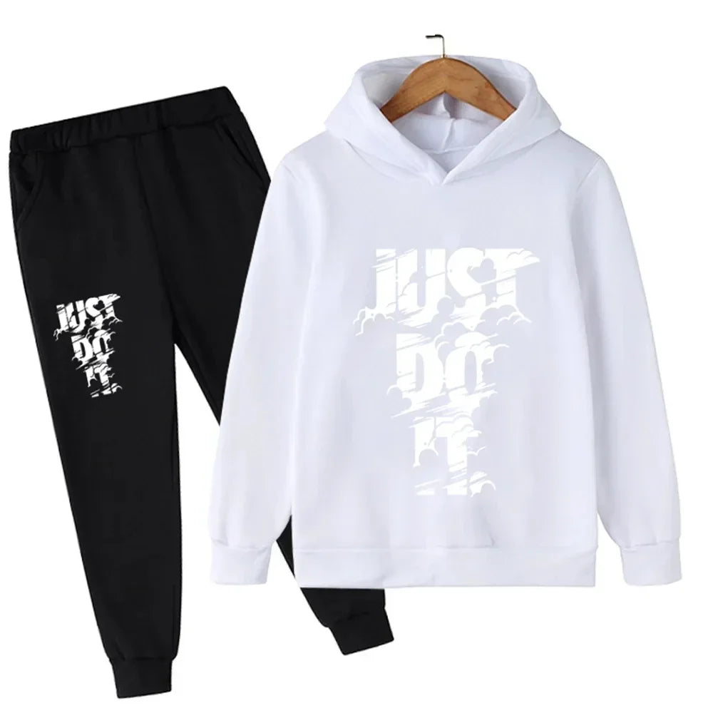 Children's Spring/Autumn Casual Sportswear Boys and Girls Hoodie+Pants 2-piece Set Daily Children's Clothing Set 3-14 Years Old