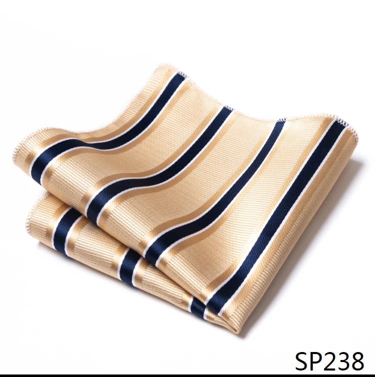 High Grade Brand Silk Kerchief Man Dark Blue Striped April Fool's Day Fit Formal Party Pocket Square Handkerchiefs Suit Hanky