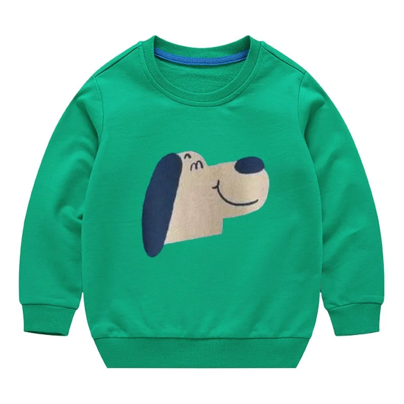 2024 New Autumn Boys Sweatshirts Cotton Kids Hoodies Casual Cartoon Printting Shirts Baby Boy Clothing 2-7 Years Children Tops