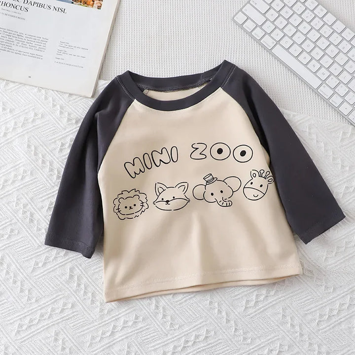 Children Warm T-shirt Spring Children's T-shirt Boys Girls Long Sleeve Base Coat Leisure Wear Boys Girls Tops Kids Clothes