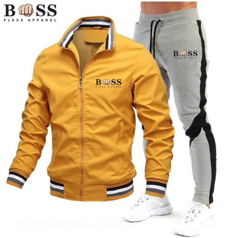 New Mens Tracksuits 2025 Men Sets Sweatshirt+sweatpants Tracksuit Zipper Stand Collar Sports Suit Jogging Fitness Men Clothing