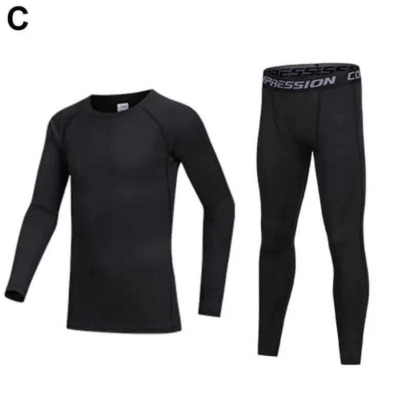 Kids' Sportswear Thermal Underwear Baby Quick Drying Clothes Soccer Compression Kids Sportswear Clothing Basketball Boy Y7F0