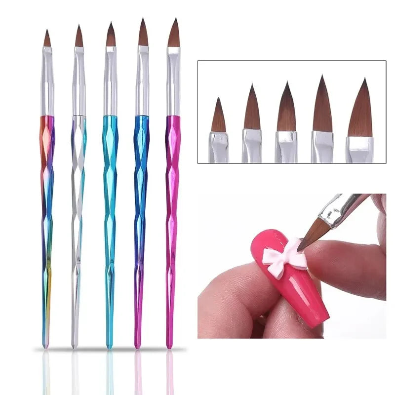 5/20Pcs Nail Art Brush Design Tip Painting Drawing Carving Dotting Pen Professional Nail Brushes Set Nail Art Manicure Tools