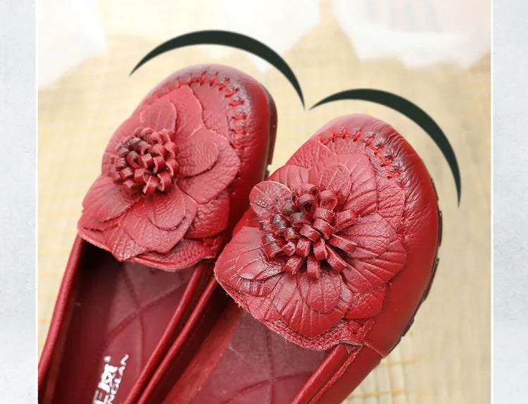 Women Concise Flower Flats Black Shoes Spring Flats Female Genuine Leather Shoes 2020 Superstar Oxfrod Shoes Women Loafer