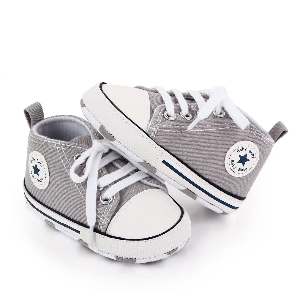 New Baby Shoes Boys Girls Classic Canvas Casual Sneakers Newborn First Walker Toddler Soft Sole Non-Slip Walking Shoes D2486