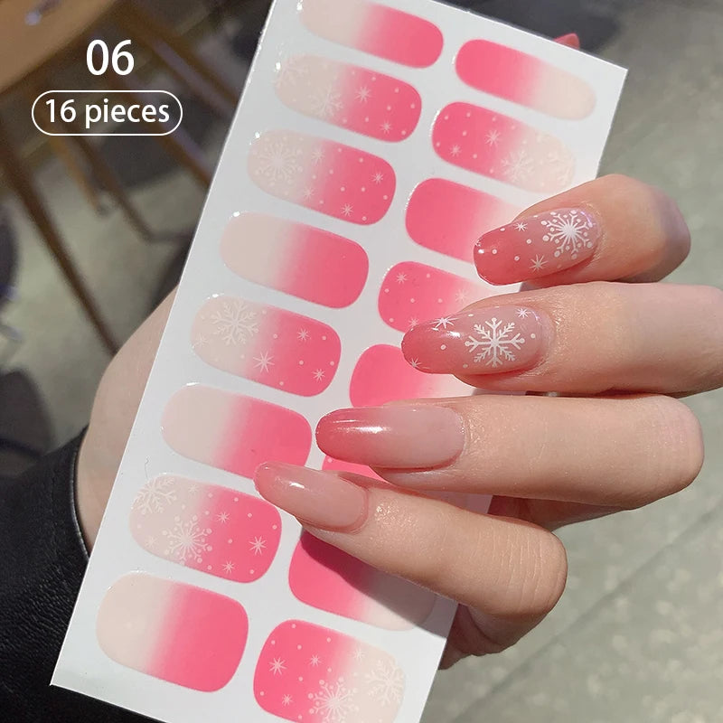 Full Cover Nail Stickers Fashion Nail Polish Nail Decoration Sparkling Glitter Self Adhesive Manicure Designer Nail Art Sticker