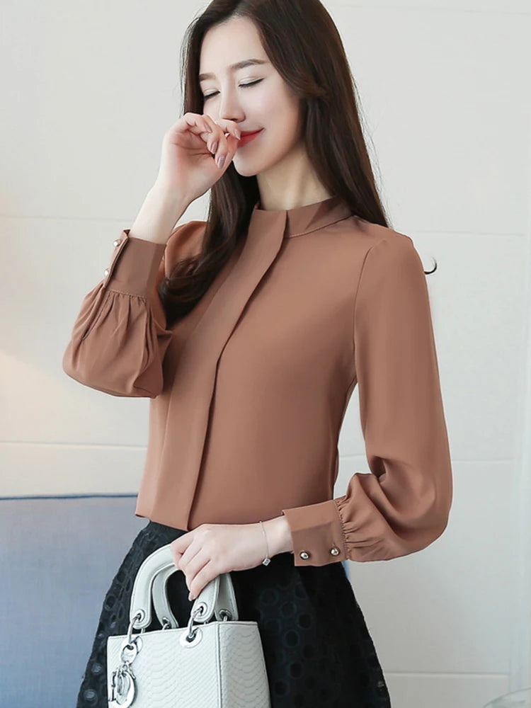 New Autumn Spring Tops Women Fashion Ladies Long Sleeve Shirts Casual Chiffon Blouse 2024 Work Wear Office Blusas Femininas