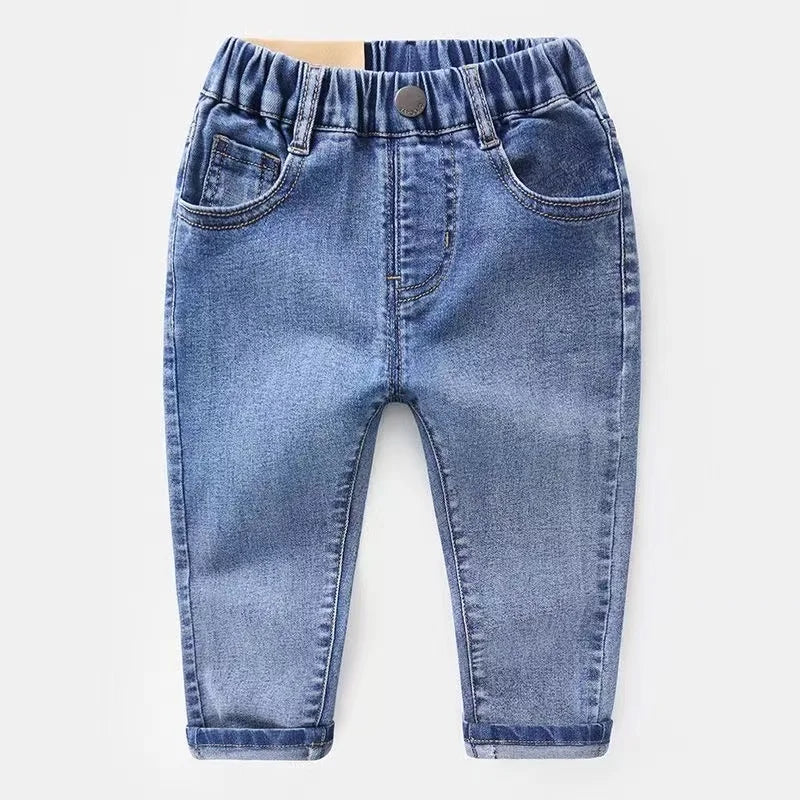 Kids Boys Jeans 2023 Spring And Autumn New Fashionable Elastic Pants Children's Wear Boys Loose Thin Jeans Children's Trousers