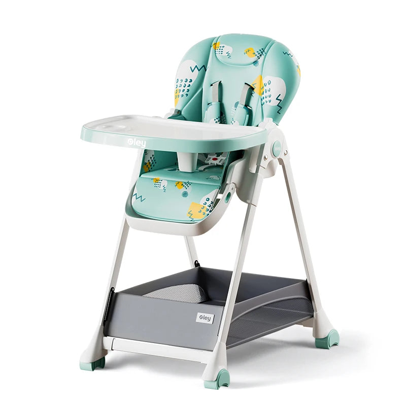 Multifunctional Foldable Baby High Chair Adjustable Height Feeding Chair Can Sit Can Lie Toddle Play Chair