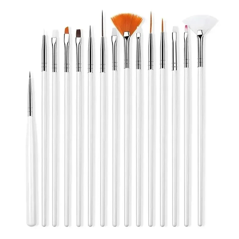 5/20Pcs Nail Art Brush Design Tip Painting Drawing Carving Dotting Pen Professional Nail Brushes Set Nail Art Manicure Tools