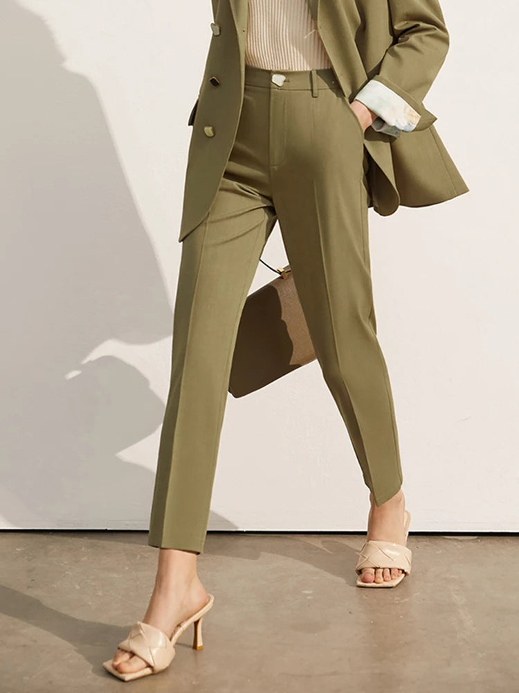 Amii Minimalism Spring Summer Women Suit Sold Separately Offical Lady Lapel Solid Blazer Women Suit Pants Female Shorts 12240756