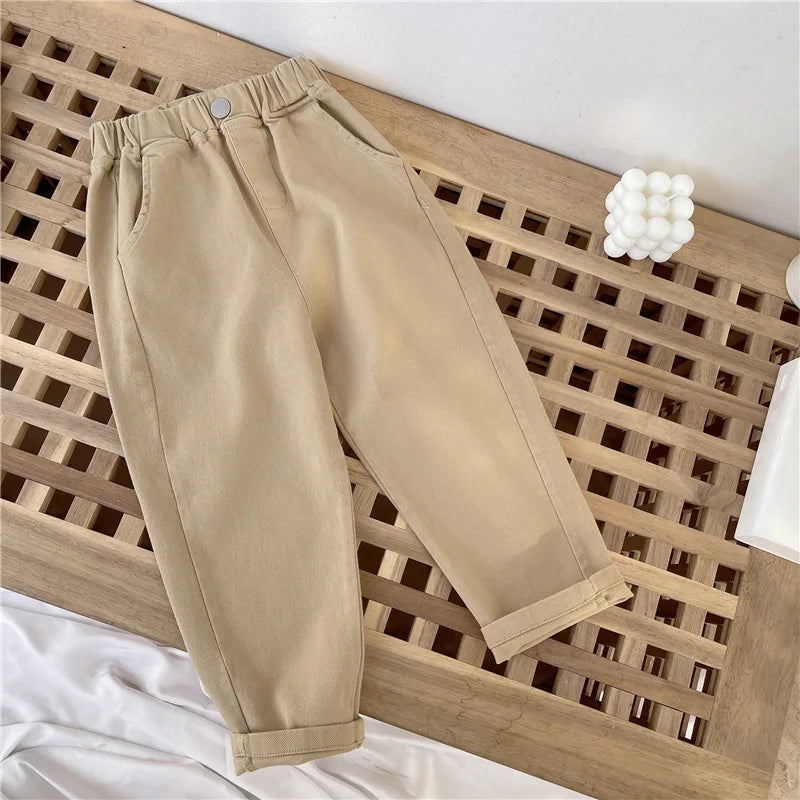 Autumn Boys Casual Pants Children Harem Pants Summer Girls Loose Solid Color Sport Trousers Kids Fashion Clothes 2-8 Years Old