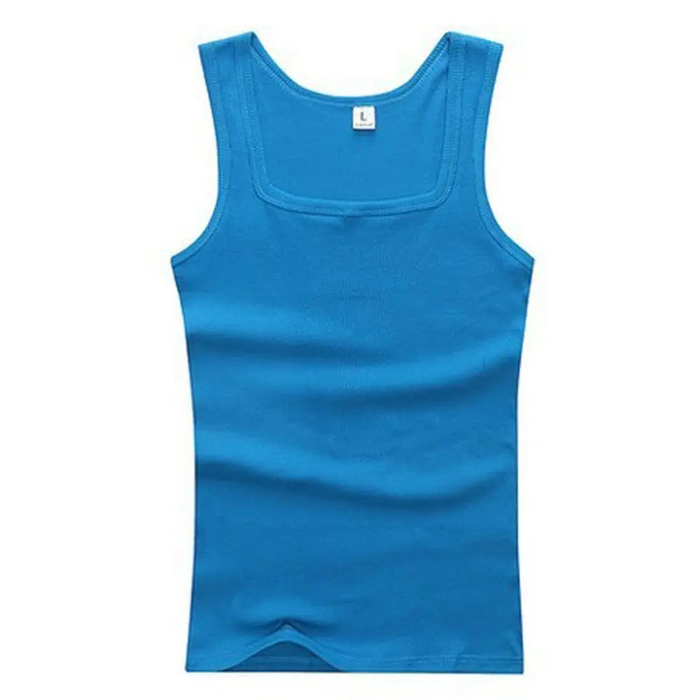 Hot Sale Summer Male clothes Women Basic Elastic tank top Pure Cotton Sleeveless Men's t-shirt Bodybuilding Fitness T-shirt