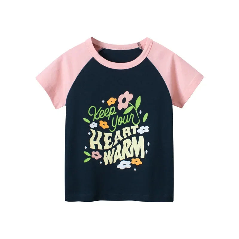 2-8T Toddler Kid Baby Boys Girls Clothes Summer Cotton T Shirt Short Sleeve Graffiti Print tshirt Children Top Infant Outfit