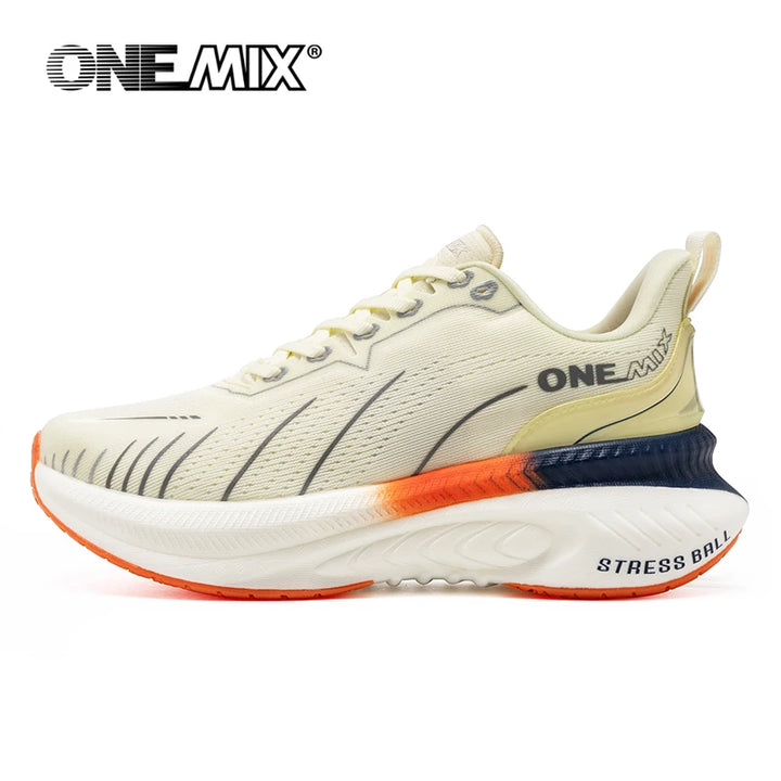 ONEMIX White Road Running Shoes for Men Air Cushion Outdoor Sport Shoes Male Trainers Summer Jogging Shoes Women Footwear