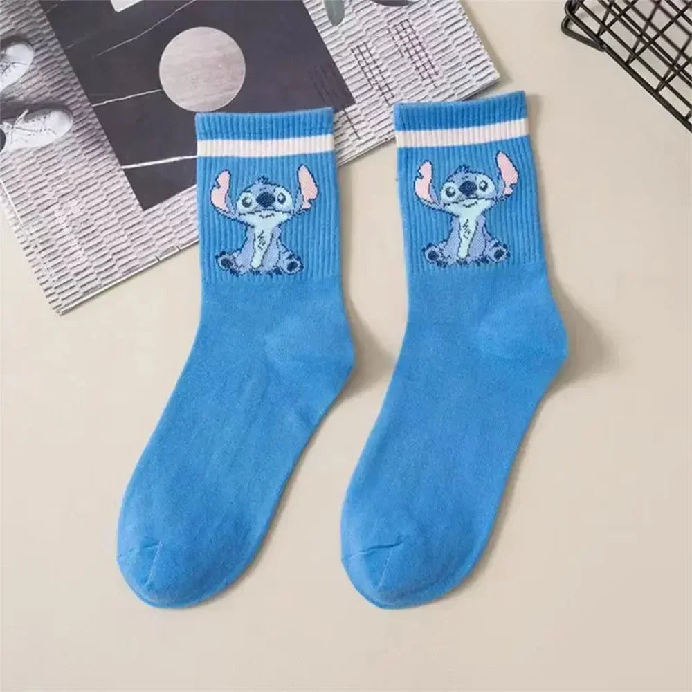 Stitch Disney Anime Lilo & Stitch Cotton Midtube Stockings Socks Cartoon Stitch Dolls Stockings Boys Girls Warm Sleep Socks Gift