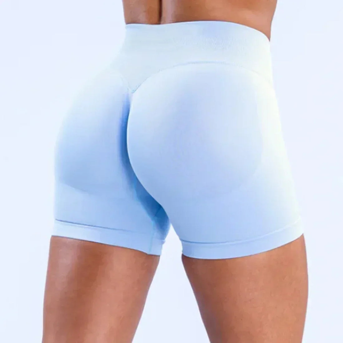 Impact Shorts 4.5" With Logo Low Ribbed Band Yoga Shorts Seamless Scrunch Bum Workout Gym Shorts Yoga Booty Running Short Pants