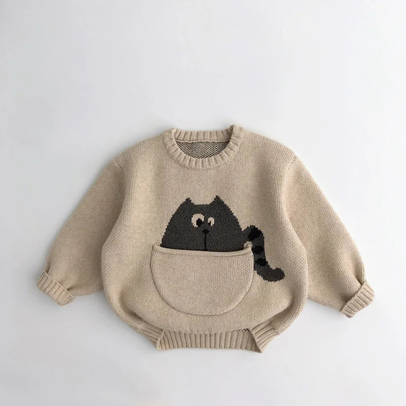 MILANCEL Kids Baby Clothes Sweaters Pullover Cartoon Boys Girls Knitwear Korean Style Children Infant Pullover Outwear