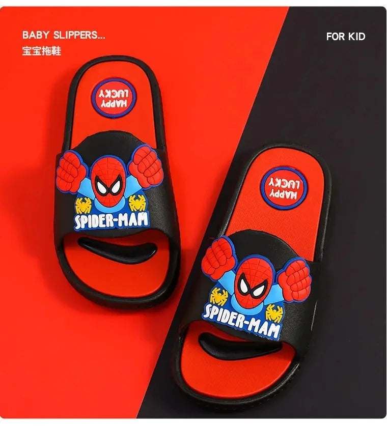 Disney Children's Slippers Cartoon Boys' Summer Home Shoes Boys Sandals Waterproof Anti-slip Kids Garden Shoes Size 24-39