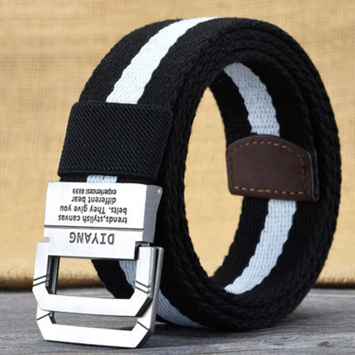 Men's Thickened Double Ring Metal Buckle Nylon Military Belt Combat Tactical Belt Heavy Carrying Survival Belt