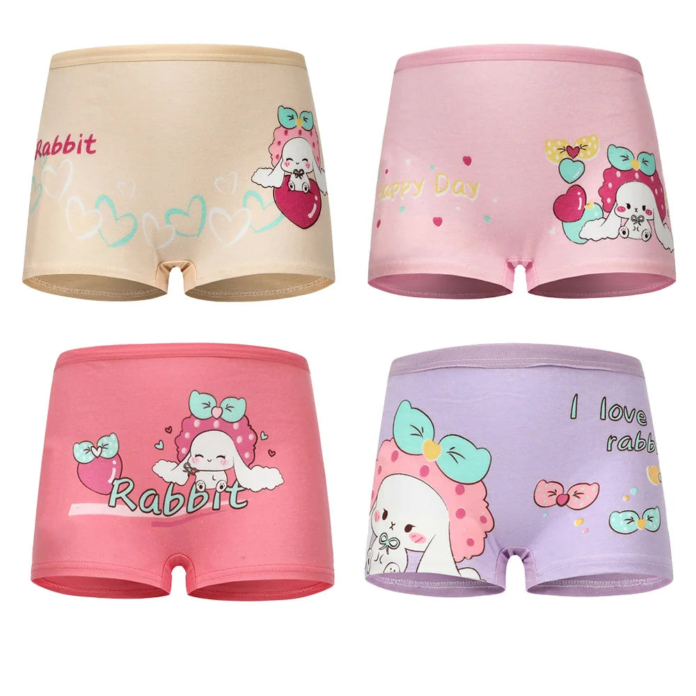 4 Pieces/lot Design Children's Girls Panties Cotton Soft Pretty Cartoon Unicorn Child Underwear for Girls Kids Boxer Breathable