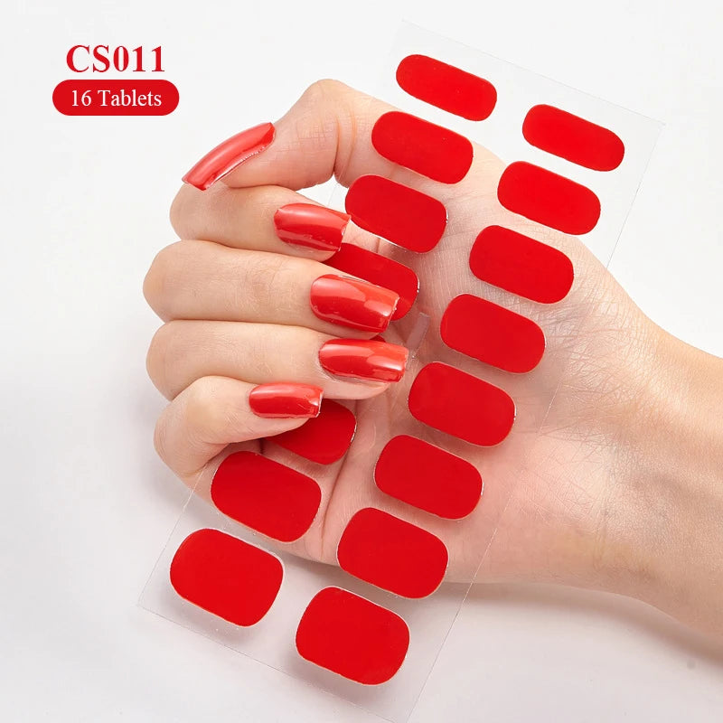 Full Cover Nail Stickers Fashion Nail Polish Nail Decoration Sparkling Glitter Self Adhesive Manicure Designer Nail Art Sticker