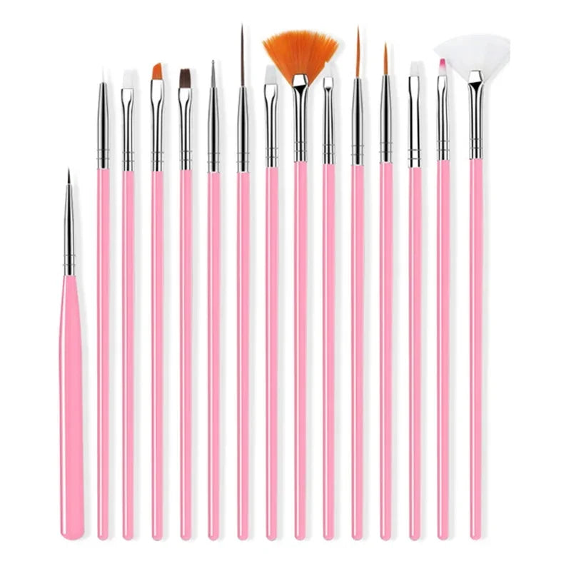 5/20Pcs Nail Art Brush Design Tip Painting Drawing Carving Dotting Pen Professional Nail Brushes Set Nail Art Manicure Tools