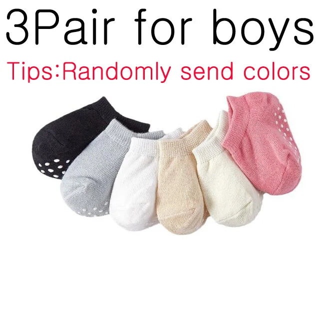 3Pair/lot New Anti slip Boys and Girls Baby Floor Socks